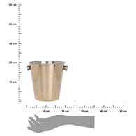 Cooler metalowy z uchwytami złoty 22 cm Pojemnik do chłodzenia napoi i podawania lodu z uchwytami do przenoszenia, wykonany ze stali nierdzewnej w kolorze złotym o wymiarach: 21,5x20 cm