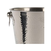 Cooler na lód i butelki stalowy srebrny Stojak na butelki, wykonany ze stali nierdzewnej w kolorze srebrnym, wyposażony w wygodne uchwyty