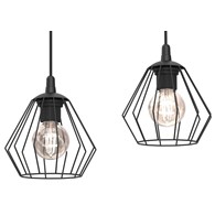 Lampa Wisząca LETI Czarny Metalowy Klosz 3xE27