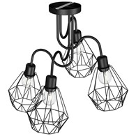 Lampa Sufitowa BERGEN Czarny Metalowy Klosz 4xE27