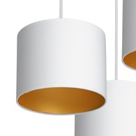 Lampa Wisząca ARDEN Biały Złoty Abażur 3xE27 Plafon