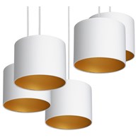 Lampa Wisząca ARDEN Biały Złoty Abażur 5xE27