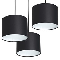 Lampa Wisząca ARDEN Czarny Biały Abażur 3xE27 Plafon