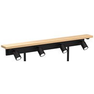 Kinkiet z 3 Półkami SHELFT Czarny Brązowy 4xGU10
