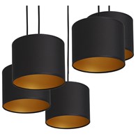 Lampa Wisząca ARDEN Czarny Złoty Abażur 5xE27