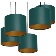 Lampa Wisząca ARDEN Zielony Złoty Abażur 5xE27