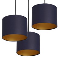 Lampa Wisząca ARDEN Niebieski Złoty Abażur 3xE27 Plafon