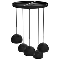 Lampa Wisząca COOL Czarny Metalowy Klosz 5xE27 Plafon