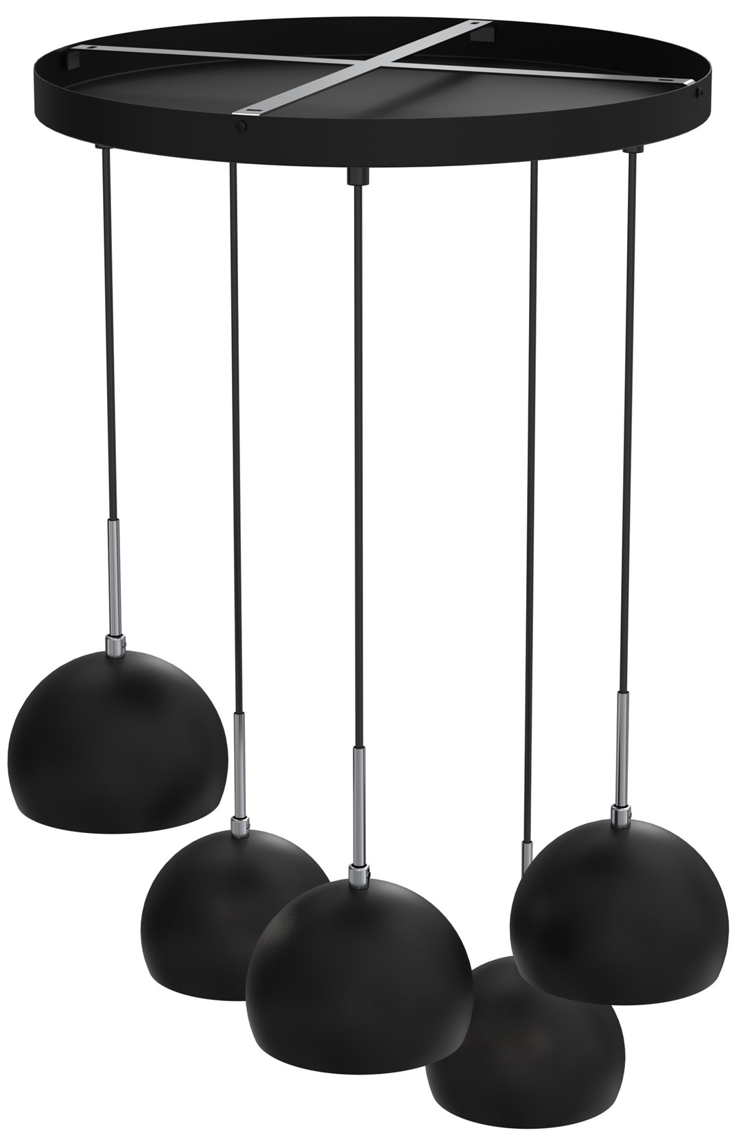 Lampa Wisząca COOL Czarny Metalowy Klosz 5xE27 Plafon