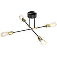 Lampa Sufitowa FLAME Czarny Złoty 4xE27