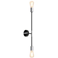 Kinkiet FLAME Czarny Srebrny 2xE27