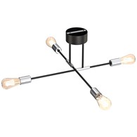 Lampa Sufitowa FLAME Czarny Srebrny 4xE27