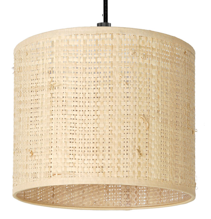 Lampa Wisząca SPINDEL Beżowy Abażur Rattanowy 5xE27