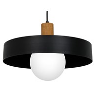 Lampa Wisząca CANAN Czarny Brązowy Szklany Klosz 1xE27 40cm