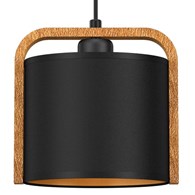 Lampa Wisząca JONKO Czarny Brązowy Abażur 1xE27