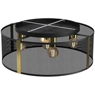 Lampa Sufitowa KAGA Czarny Złoty Metalowy Klosz 5xE27 64cm