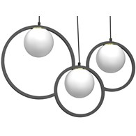 Lampa Wisząca EXPO Czarny Złoty Szklany Klosz 3xE27