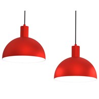 Lampa Wisząca HANDA Czerwony Biały Metalowy Klosz 4xE27