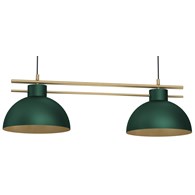 Lampa Wisząca ESTATE Zielony Złoty Metalowy Klosz 2xE27