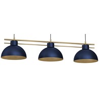 Lampa Wisząca ESTATE Niebieski Złoty Metalowy Klosz 3xE27