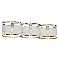 Lampa Wisząca RIM Biały Złoty Metalowy Klosz 3xE27