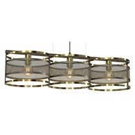 Lampa Wisząca RIM Złoty Szary Metalowy Klosz 3xE27
