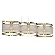 Lampa Wisząca RIM Beżowy Złoty Metalowy Klosz 3xE27