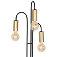 Lampa Podłogowa LOPPE Czarny Złoty 3xE27 163cm