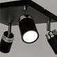 Nowoczesna lampa sufitowa czarna Reno x4 Wykonany z metalu, poczwórne punkty świetlne w kolorze czarnym spotlight z elementami chromowanymi