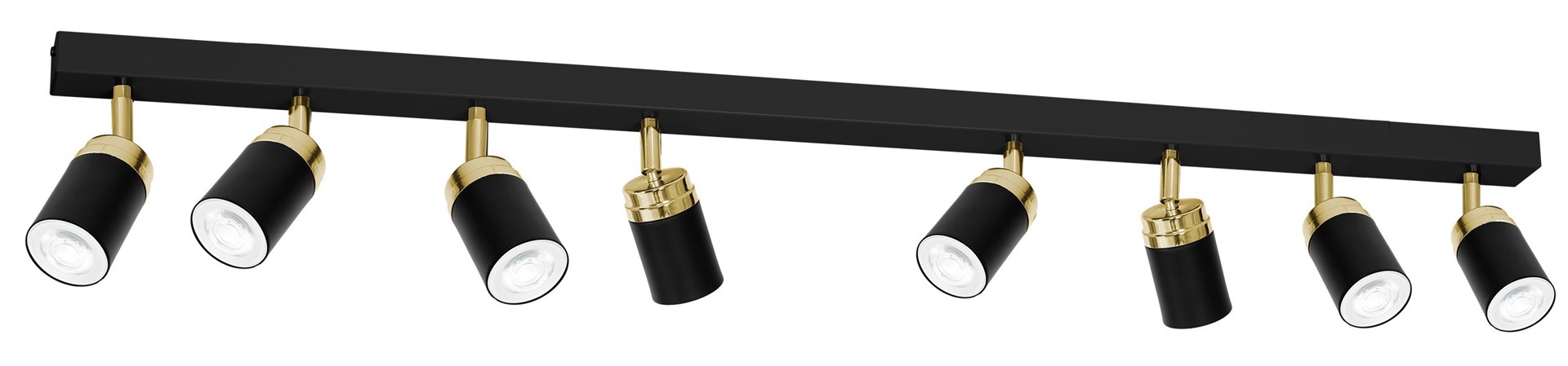 Lampa Sufitowa Spot RENO Czarny Złoty 8xGU10