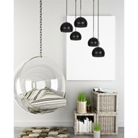 Lampa wisząca czarna Cool industrialna Wykonany z metalu stylowy lampa sufitowa w kolorze czarnym z pięcioma źródłami światła, w stylu minimalistycznym oraz LOFT