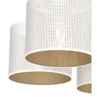 Lampa Sufitowa LOFT SHADE Biały Złoty Klosz z Tworzywa 5xE27