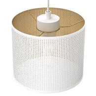 Lampa Wisząca LOFT SHADE Biały Złoty Klosz z Tworzywa 3xE27 Plafon