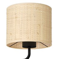 Kinkiet RATTAN Czarny Beżowy Abażur 1xE27 1xG9