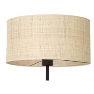 Lampa Podłogowa RATTAN Czarny Beżowy Abażur 1xE27