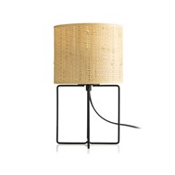 Lampa stołowa RATTAN 31 cm BOHO 1xE27 Wykonana z metalu i rattanowego abażuru, nowoczesny design lampy sprawdzi się w Twoim salonie