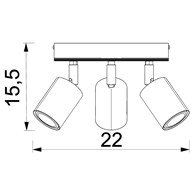 Lampa Sufitowa Spot TULON Biały Brązowy 3xGU10 Plafon