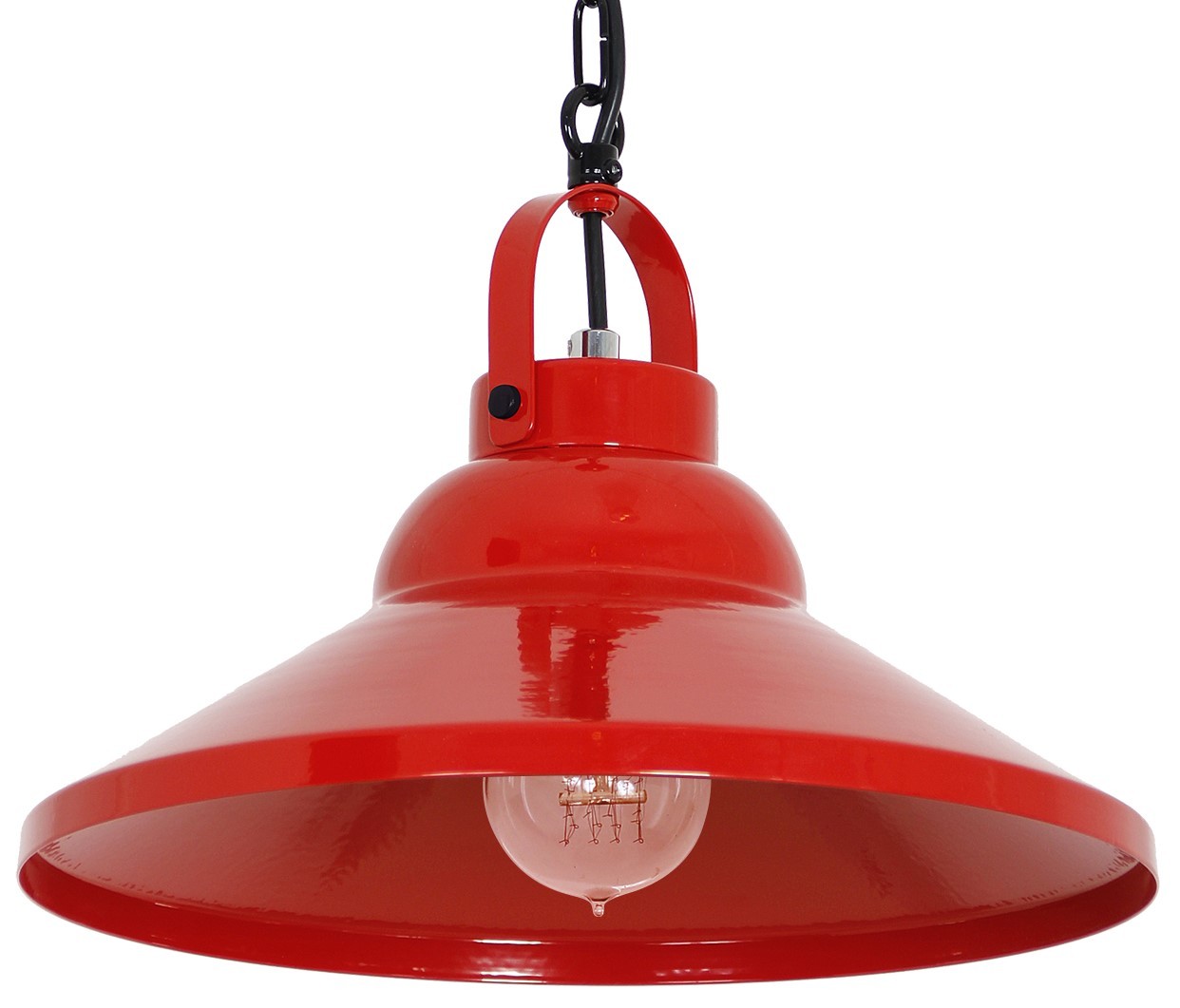 Lampa Wisząca IRON Czerwony Metalowy Klosz 1xE27 31cm