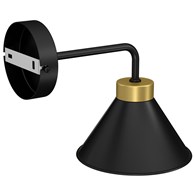 Kinkiet DEMET Czarny Złoty Metalowy Klosz 1xE27