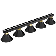 Lampa Sufitowa DEMET Czarny Złoty Metalowy Klosz 5xE27