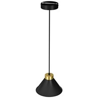 Lampa Wisząca DEMET Czarny Złoty Metalowy Klosz 1xE27 17cm