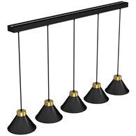Lampa Wisząca DEMET Czarny Złoty Metalowy Klosz 5xE27