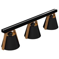 Lampa Sufitowa NORKO Czarny Brązowy Abażur 3xE27