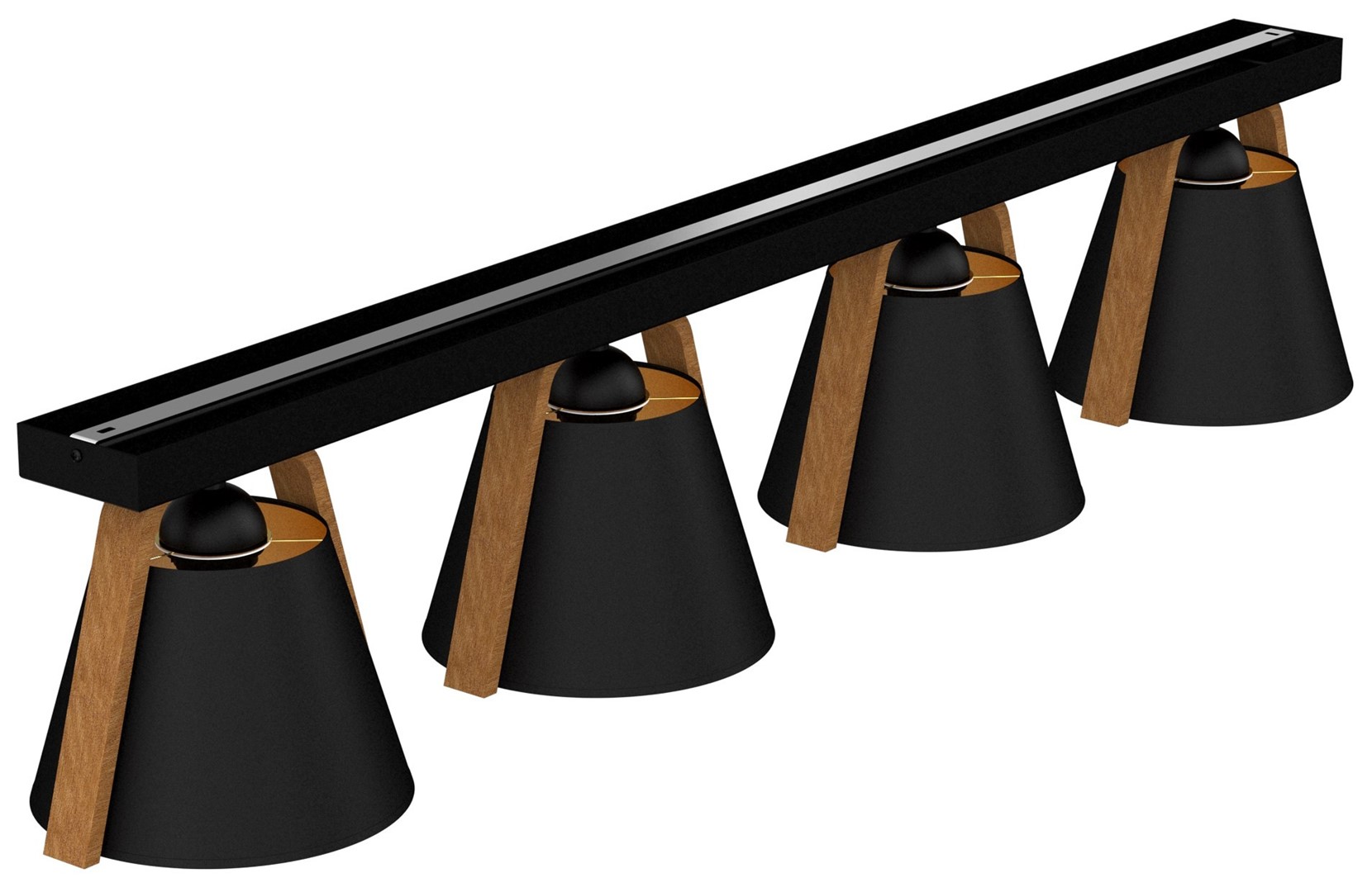 Lampa Sufitowa NORKO Czarny Brązowy Abażur 4xE27