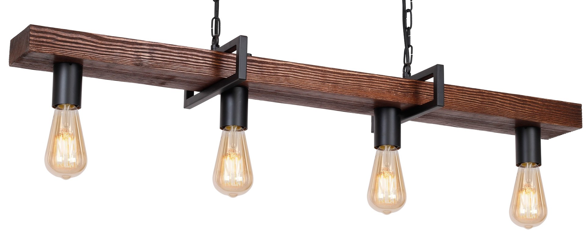 Lampa Wisząca HARD Czarny Brązowy 4xE27