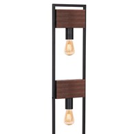 Lampa Podłogowa HARD Czarny Brązowy 2xE27 148cm