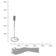 Wysoki świecznik w kolorze srebra 31 cm