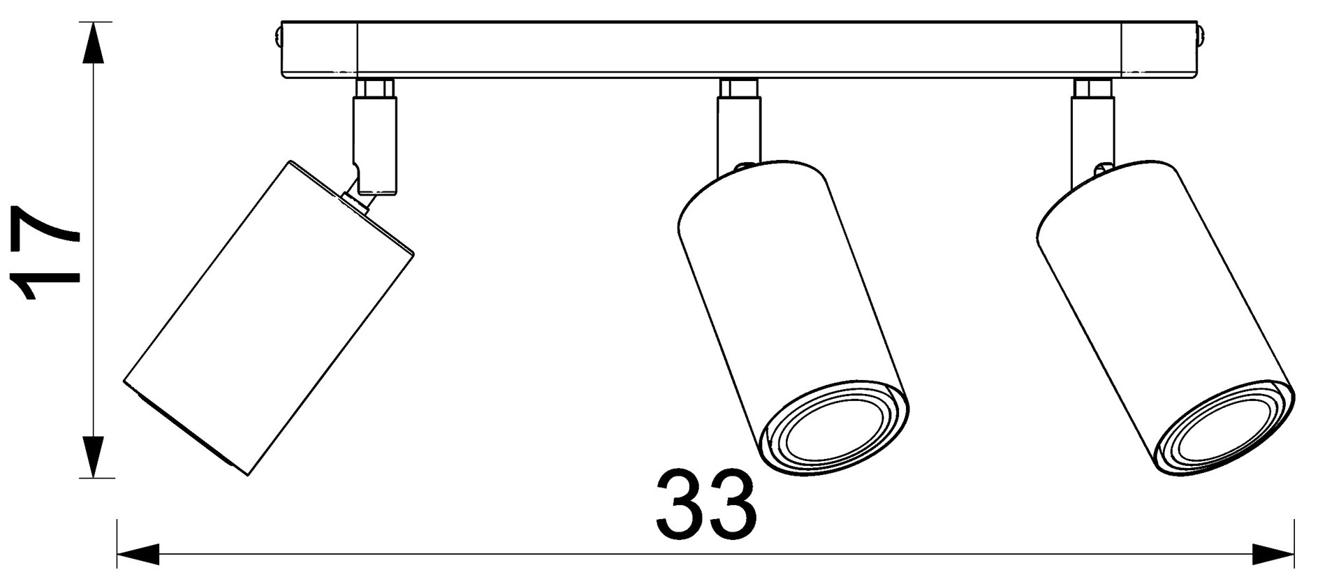 Lampa Sufitowa Spot NISSE Czarny Brązowy 3xGU10