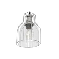 Lampa wisząca szklana Aria czarna chrom Wykonana metalu i szkła, stylowa i nowoczesna lampa sufitowa ze szklanym kloszem