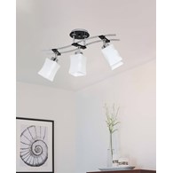 Plafon szklany Derby potrójny chrom glam Wykonany z metalu i szkła stylowy kinkiet , w stylu klasycznym oraz glamour do salonu,
